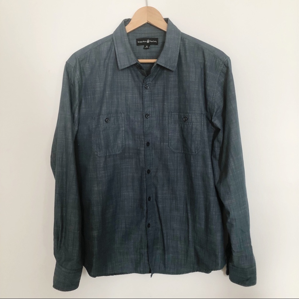 Beverly Hills Polo Club Blue Button- Down Shirt XL